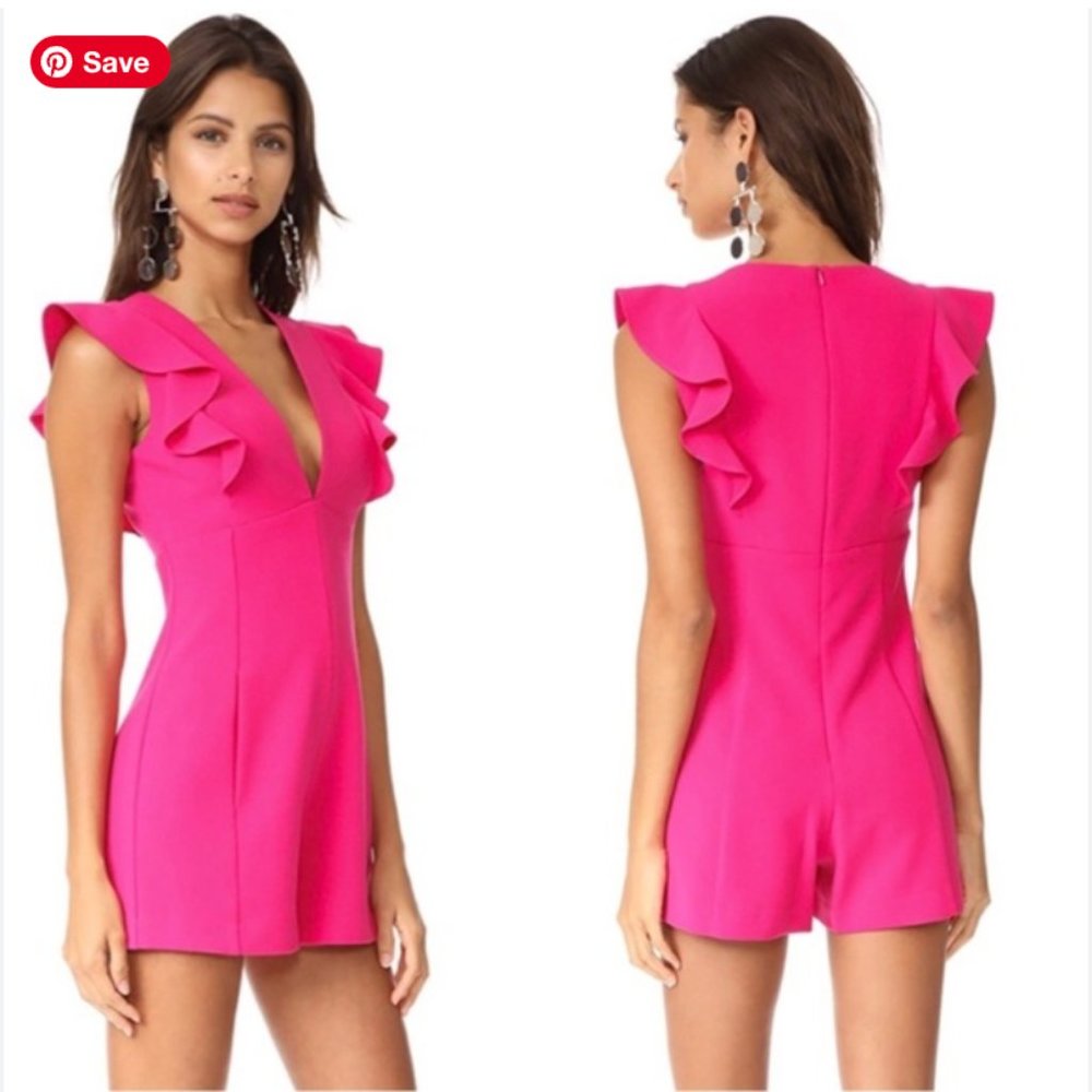 Black Halo Deklyn Romper, Pink, Size 10